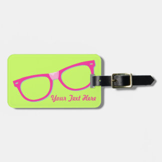 Pink Nerd Glasses Luggage Tag