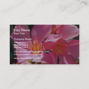Pink Nerium Oleander flowers Business Card