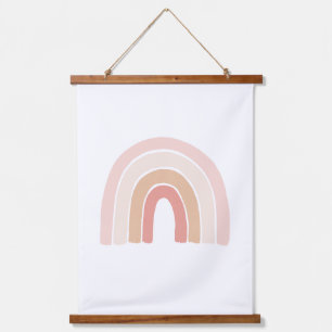 Pink Neutral Rainbow Nursery Decor Hanging Tapestry