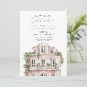 Pink new home celebration Housewarming Invitation