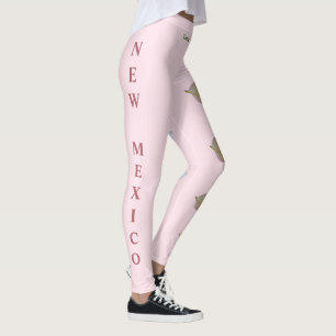 Pink New Mexico State Flower Yucca Leggings