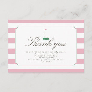 Pink New to the Club Preppy Classic Baby Shower  Enclosure Card