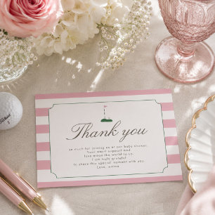 Pink New to the Club Preppy Classic Baby Shower Enclosure Card