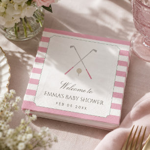Pink New to the Club Preppy Classic Baby Shower  Napkin
