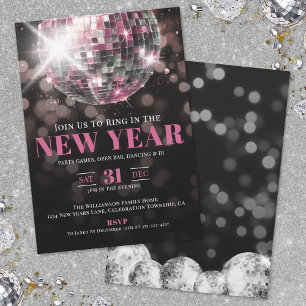Pink New Year's Eve Party Invitation