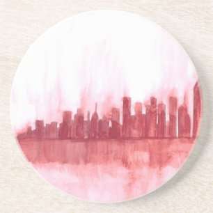 Pink New york city decor Coaster