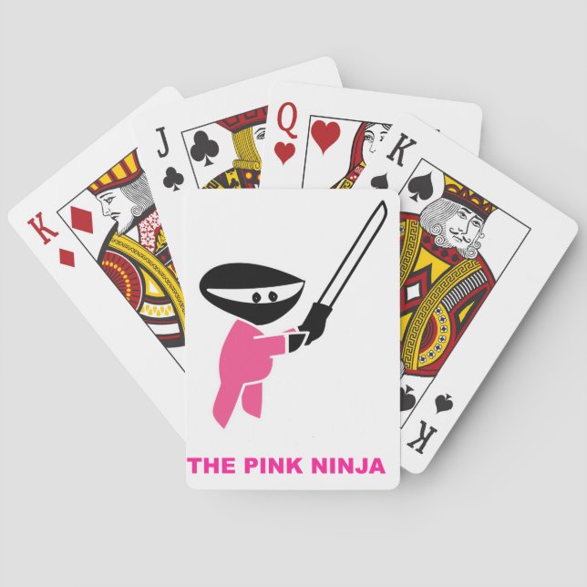 Pink Ninja with Sword Playing Cards (Back)