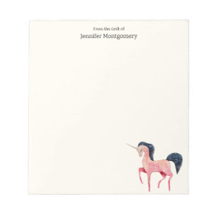 Pink Nordic Unicorn with Black Mane Notepad