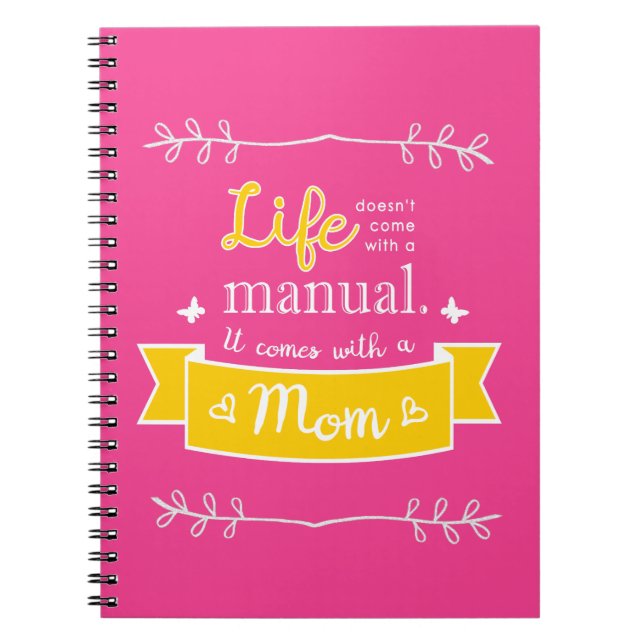 Pink Notebook for Mum with Quote (Front)
