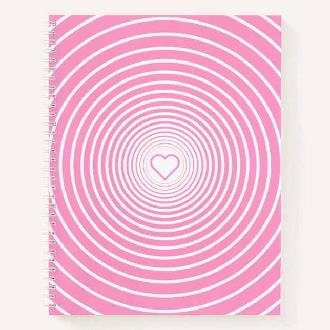 Pink Notebook with Heart - Choose Colours (Front)