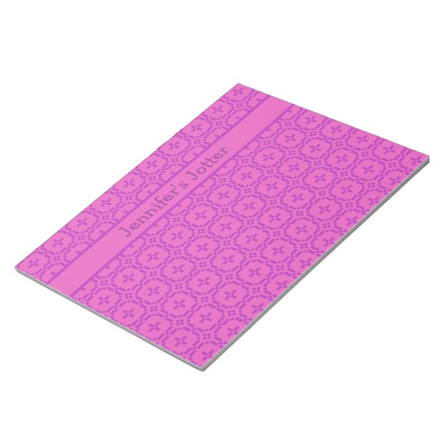 Pink Notepad, Jotter: Personalise: Welsh Tapestry Notepad (Angled)