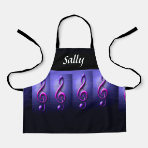 Pink notes on string apron