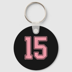 Pink Number 15 Jersey Player Uniform #15  Key Ring