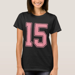 Pink Number 15 Jersey Player Uniform #15  T-Shirt