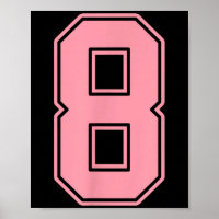 Pink Number 8 Jersey Player Uniform #8