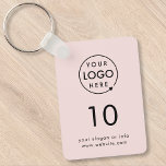 Pink Number | Logo Business Property Room Keychain<br><div class="desc">A simple custom blush pink business template in a modern minimalist style which can be easily updated with your company logo, room number and text. The perfect design for a hotel, motel, guest house, bed and breakfast, hospitality setting or to label the keys in your office building. The pIf you...</div>