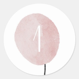 Pink Number One Balloon Sticker