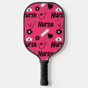 Pink Nurse Life Seamless Pattern (2) Pickleball Paddle