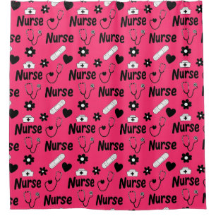 Pink Nurse Life Seamless Pattern (2) Shower Curtain