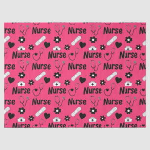 Pink Nurse Life Seamless Pattern (2) Tissue Paper