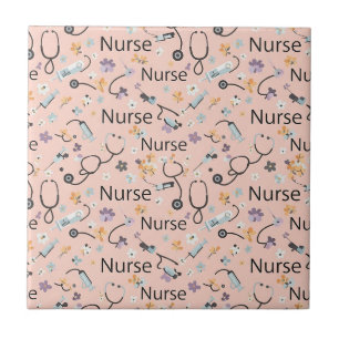 Pink Nurse Life Seamless Pattern (3) Tile
