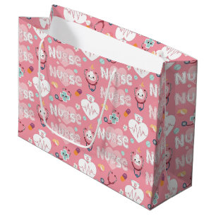 Pink Nurse Life Seamless Pattern (4) Large Gift Bag