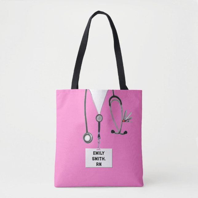 Pink Nurse Purse Tote Bag (Front)