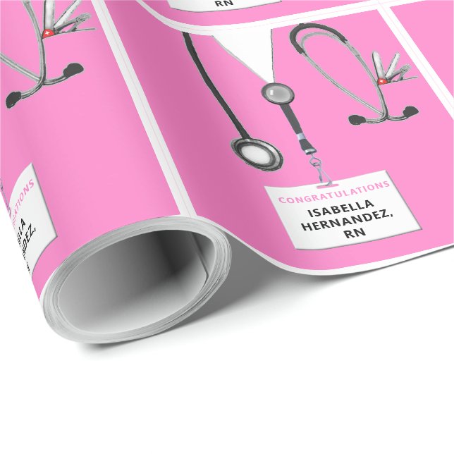 Pink Nurse Wrapping Paper (Roll Corner)