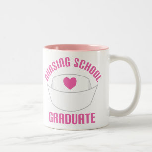 Pink Nursing School Graduate Gift Two-Tone Coffee Mug
