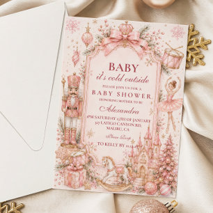 Pink Nutcracker Baby Shower Invitation