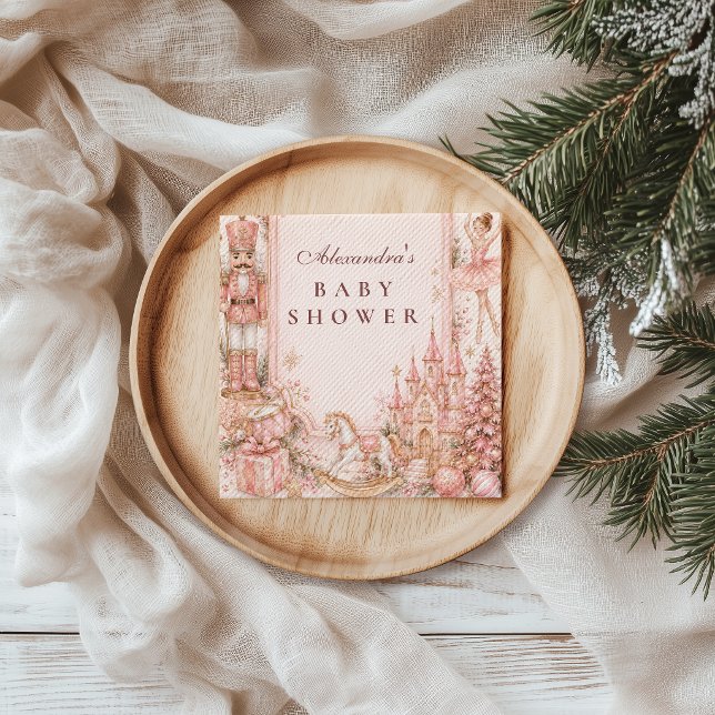 Pink Nutcracker Baby Shower Napkin (Creator Uploaded)
