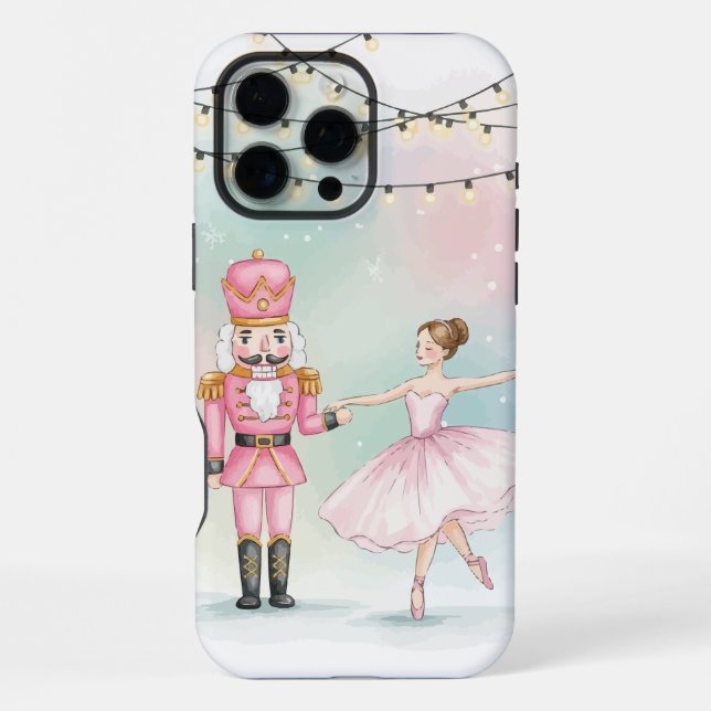 Pink Nutcracker & Ballerina  Christmas  iPhone Case (Back)