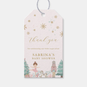 Pink Nutcracker Ballet Baby Shower Favor Tags