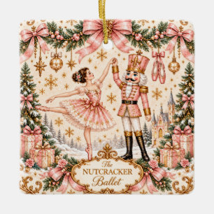 Pink Nutcracker Ballet Christmas Ornament