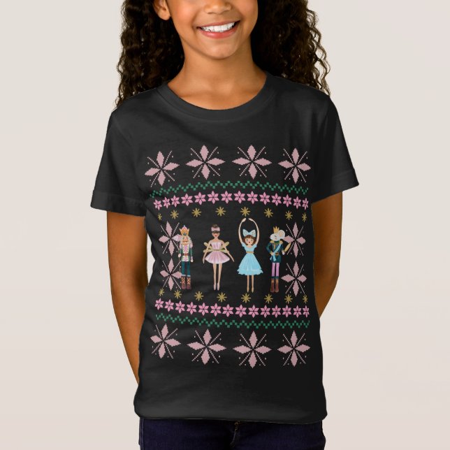 Pink Nutcracker Ballet Ugly Christmas Sweater Grap (Front)