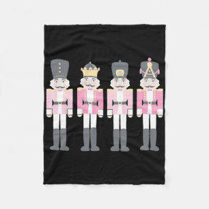 Pink Nutcracker Byllet Vintage Christmas Nutcracke Fleece Blanket