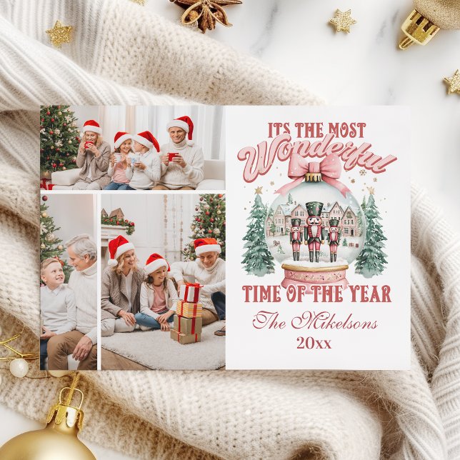  Pink  Nutcracker Christmas 3 Photo  Wonderland Gl Holiday Card (Creator Uploaded)