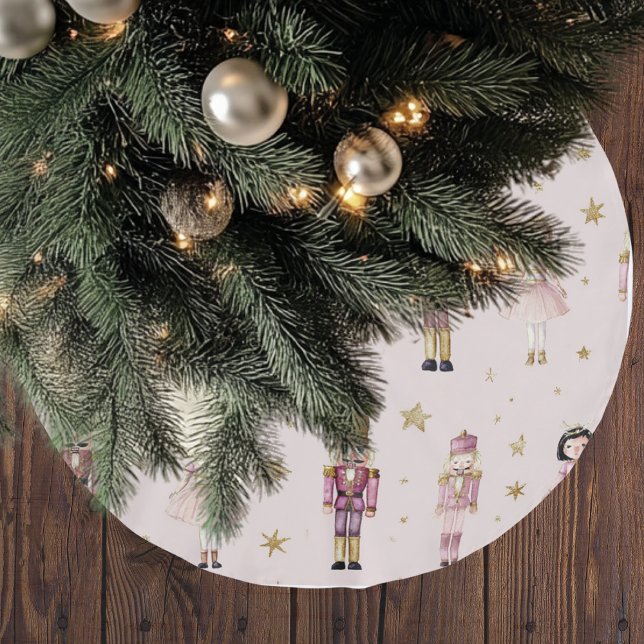 Pink Nutcracker Christmas Ballerina  Brushed Polyester Tree Skirt (Creator Uploaded)