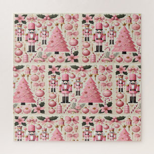 Pink Nutcracker Christmas Tree Jigsaw Puzzle