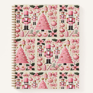 Pink Nutcracker Christmas Tree Notebook