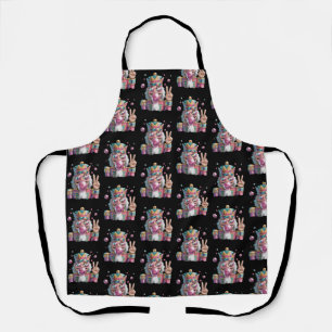Pink Nutcracker Disco Ball Sunglasses Peace Sign Apron