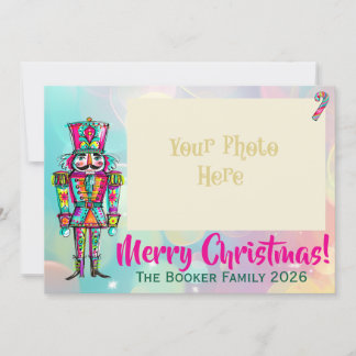 Pink Nutcracker Gay Christmas Holiday Card