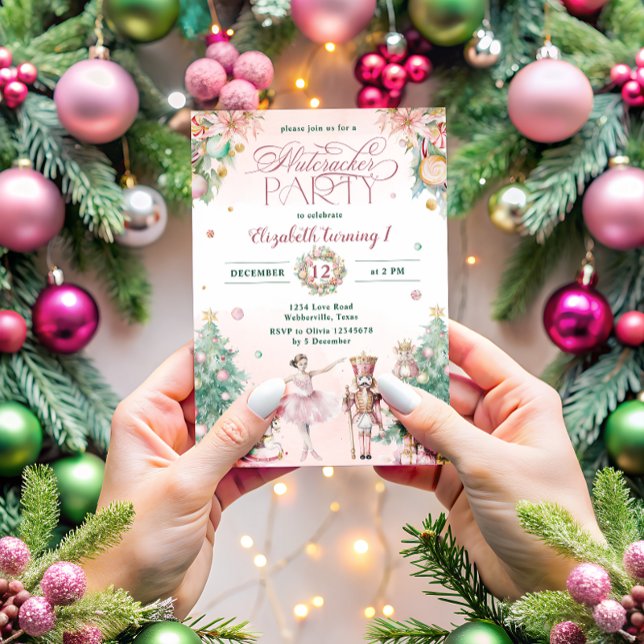 Pink Nutcracker Girls Birthday Party Invitation (Creator Uploaded)