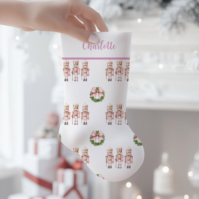 Pink Nutcracker Nostalgic  Small Christmas Stocking (Pink Nutcracker Christmas Stocking)
