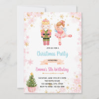 Pink nutcracker party invitation