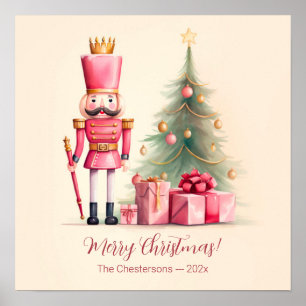 Pink Nutcracker Script Christmas Poster