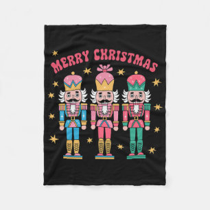 Pink Nutcracker Squad Pink Christmas Byllet Xmas W Fleece Blanket