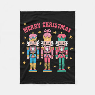 Pink Nutcracker Squad Pink Christmas Byllet Xmas W Fleece Blanket