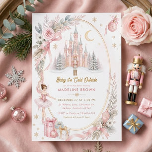 Pink Nutcracker Sugar Plum Baby Shower Invitation