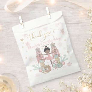 Pink Nutcracker Winter Onederland 1st Birthday Favour Bags